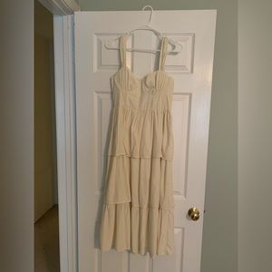 Small Revolve WeWoreWhat Corset MIDI Dress in Ivory